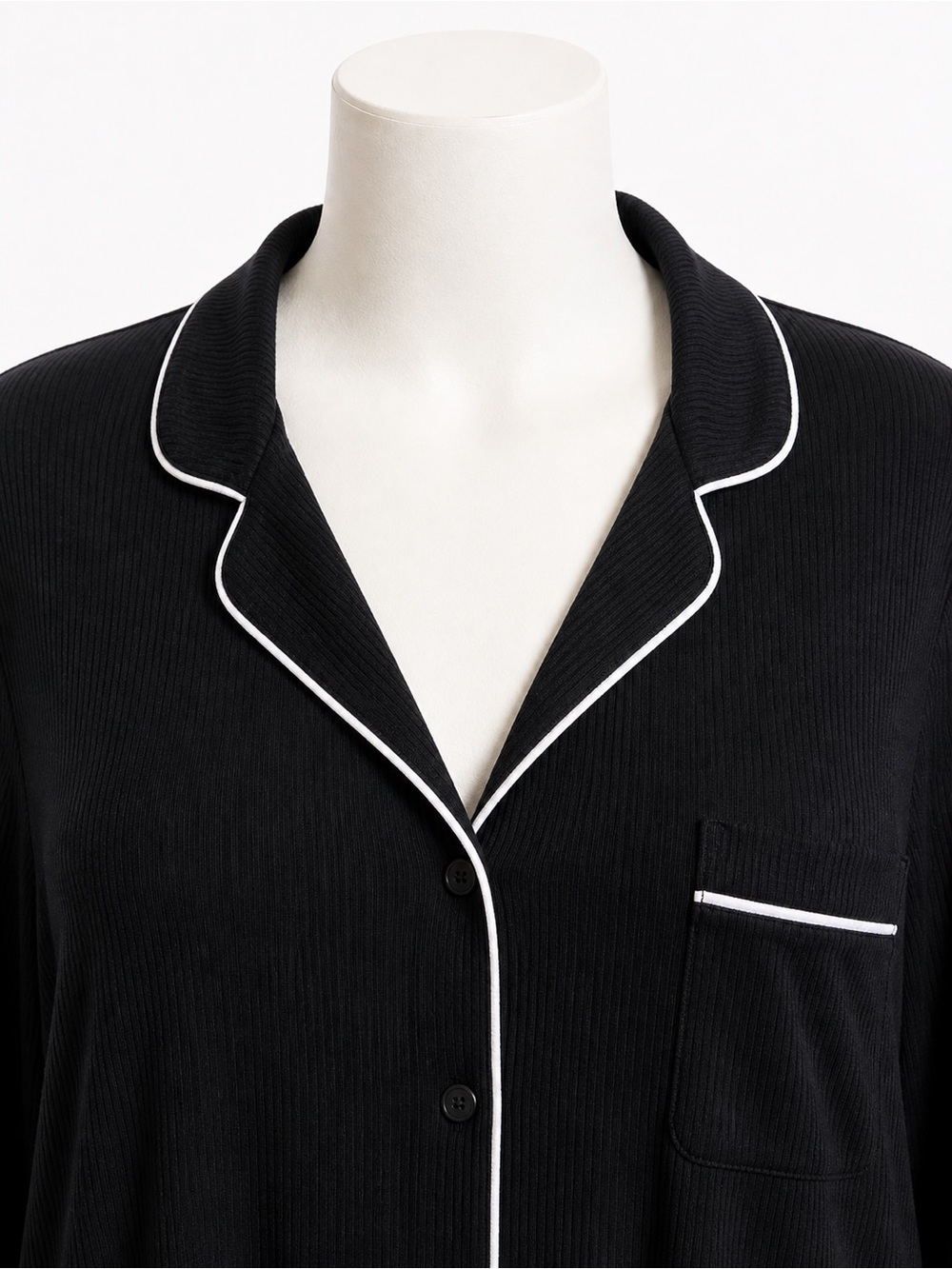 Torrid Super Soft Sleep Shirt Dress Black Rib Knit Button Front 4X - Picture 3 of 8
